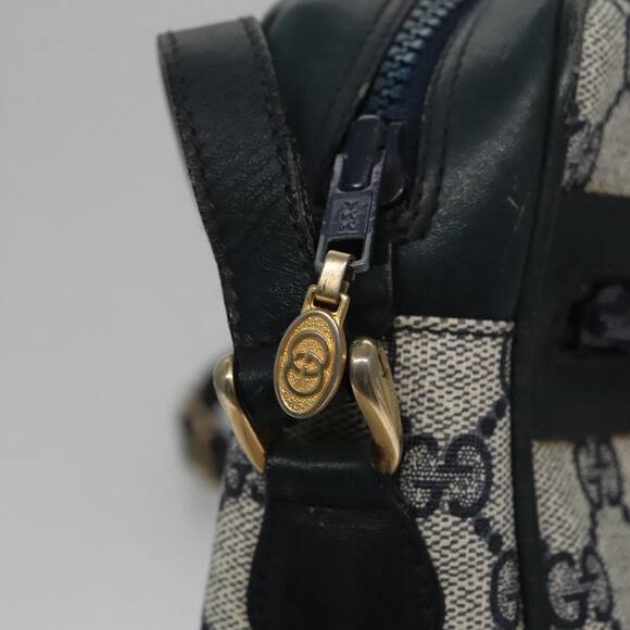 GUCCI GG Supreme Sherry Line Shoulder Bag Pvc Leather Navy Red - Picture 15 of 16